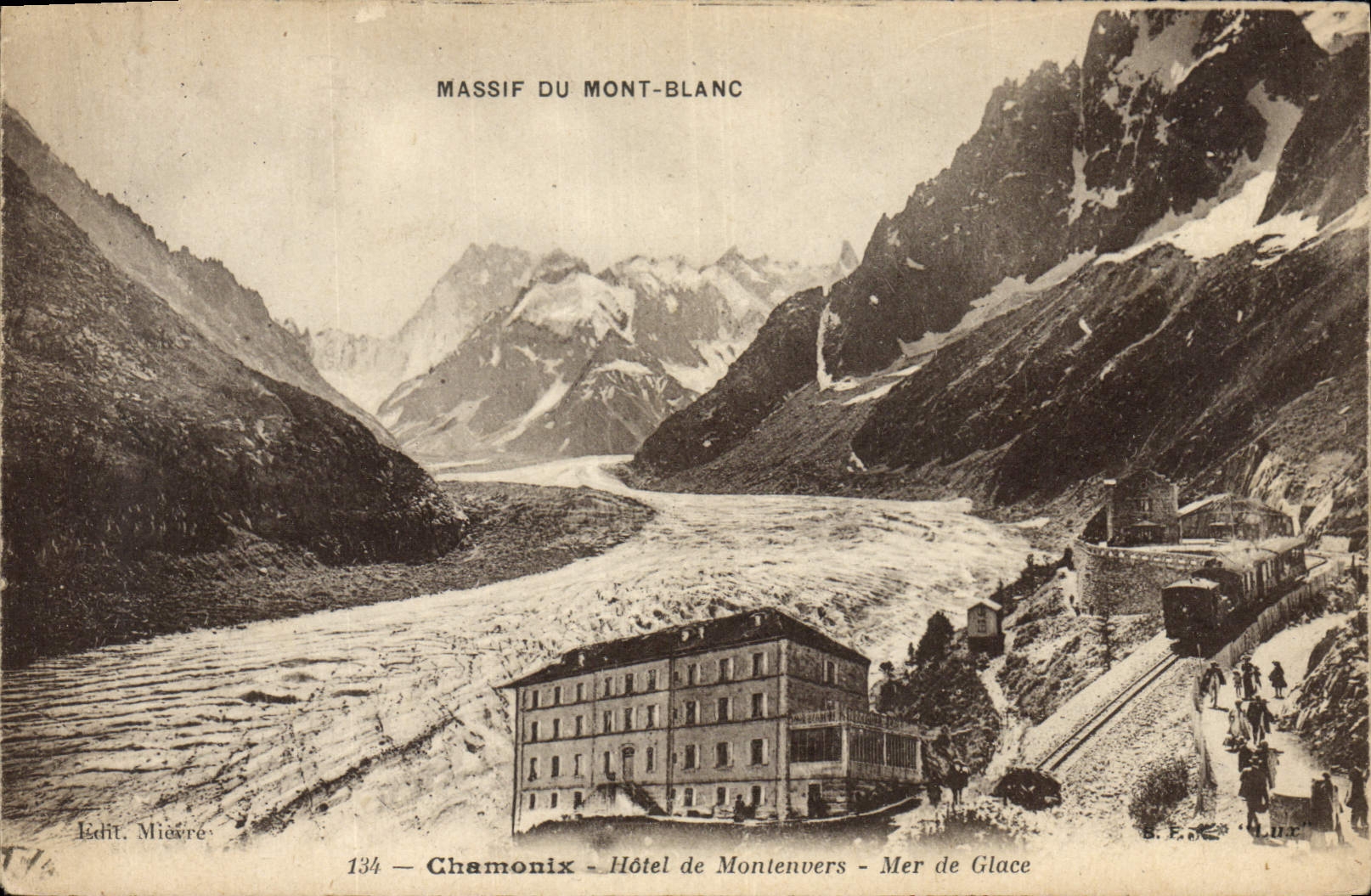 CPA Massif du Mont Blanc Hotel de Montenvers Mer de glace