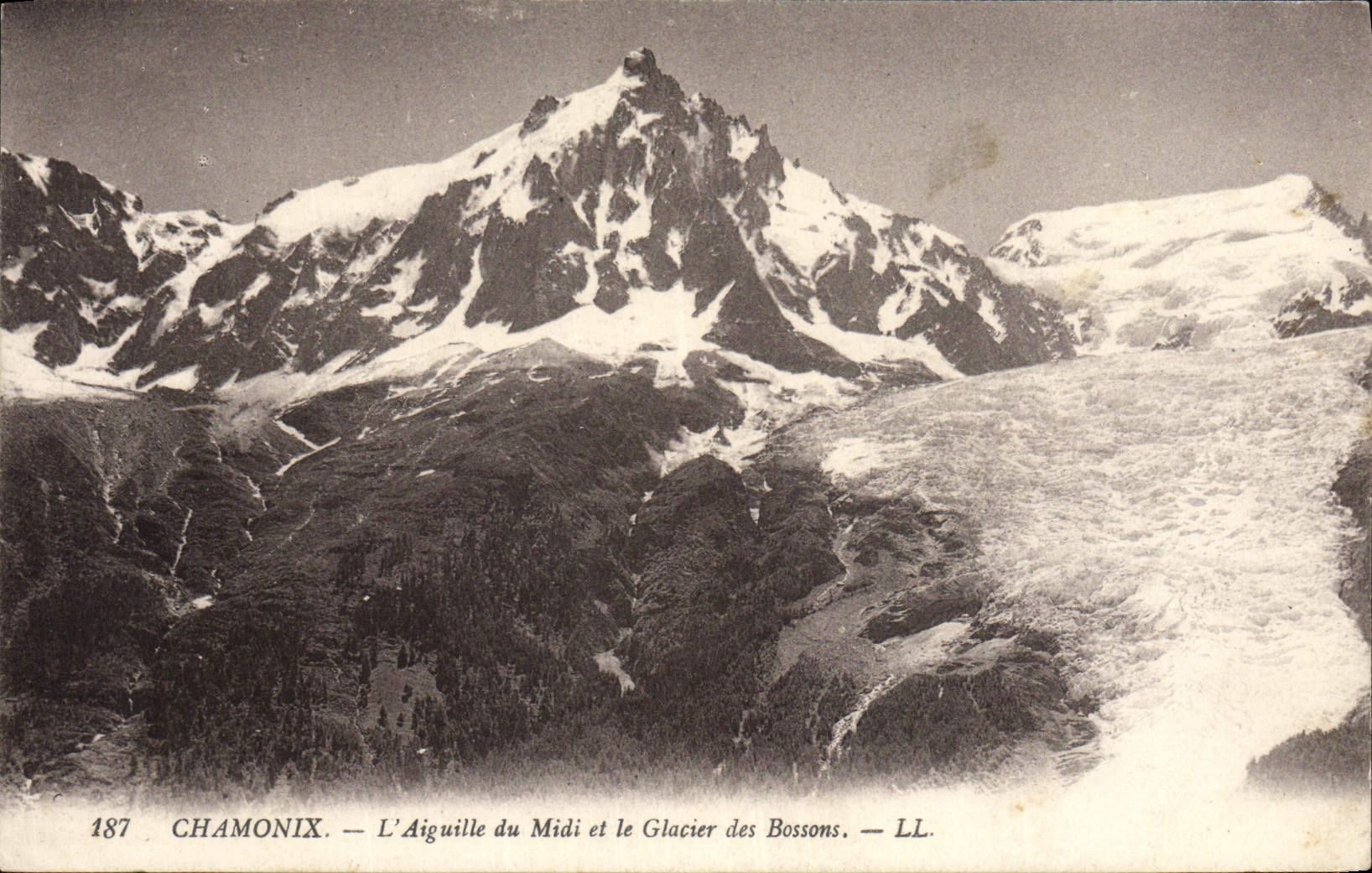 La POSTAL Chamonix de la VENDIMIA la aguja del sur y el glaciar del nos dejó trabajar