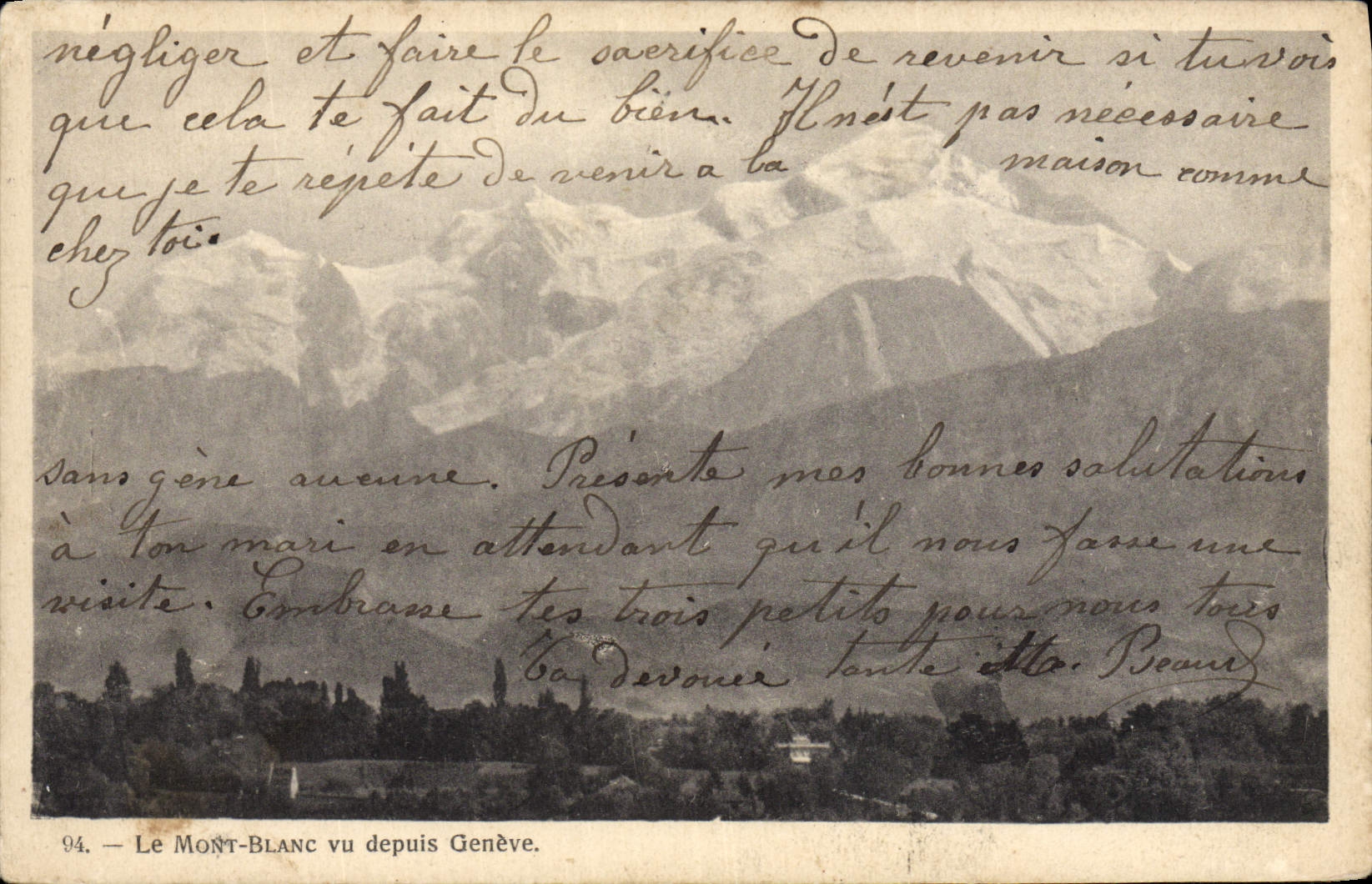 CPA Le Mont Blanc vu depuis Geneve