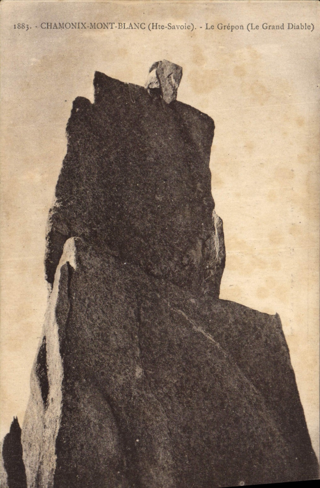 Compañero que ata con correa de Chamonix Mont Blanc Grepon de la POSTAL de la VENDIMIA gran