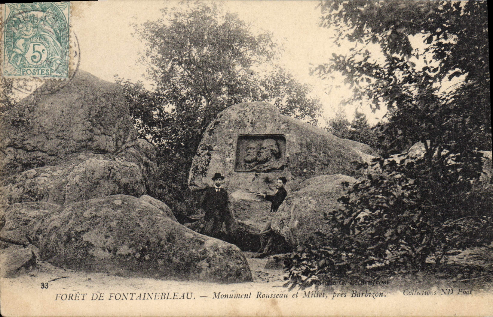 CPA Foret De Fontainebleau Monument Rousseau et Millet pres Barbizon