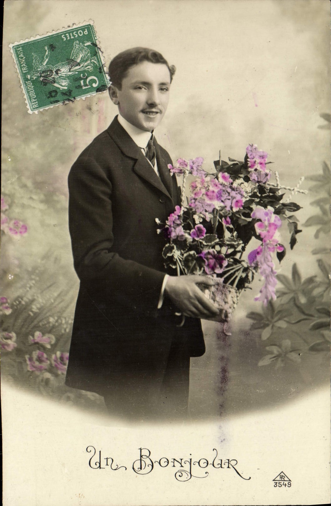 VINTAGE POSTCARD Fantasy Man a Hello