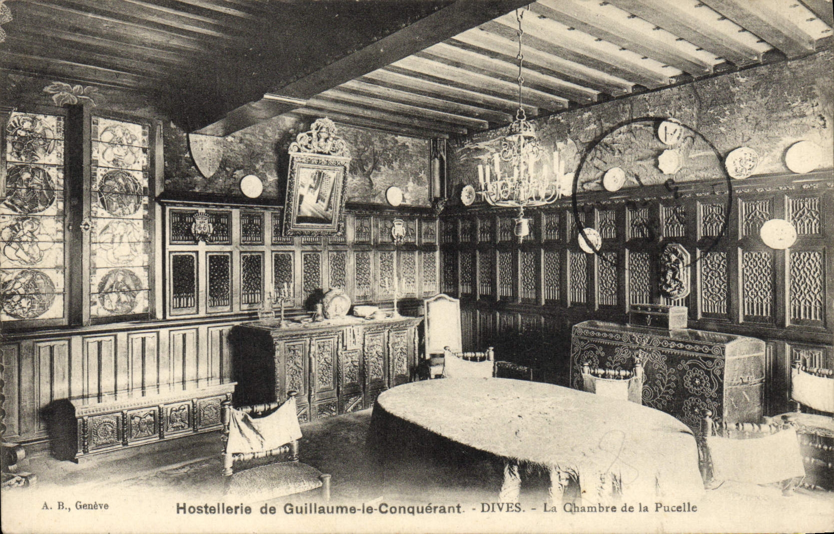 CPA Hostellerie De Guillaume Le Conquerant Dives La Chambre De La Pucelle
