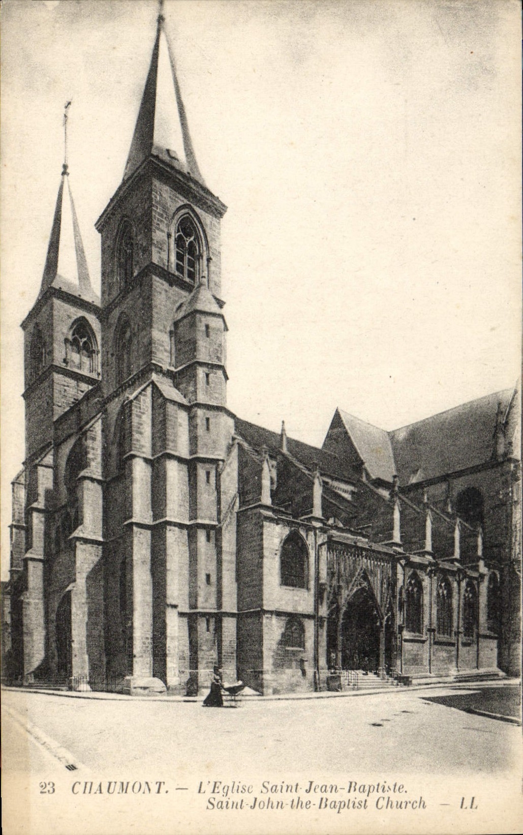 VINTAGE POSTCARD Chaumont the Church Holy Jean Baptist