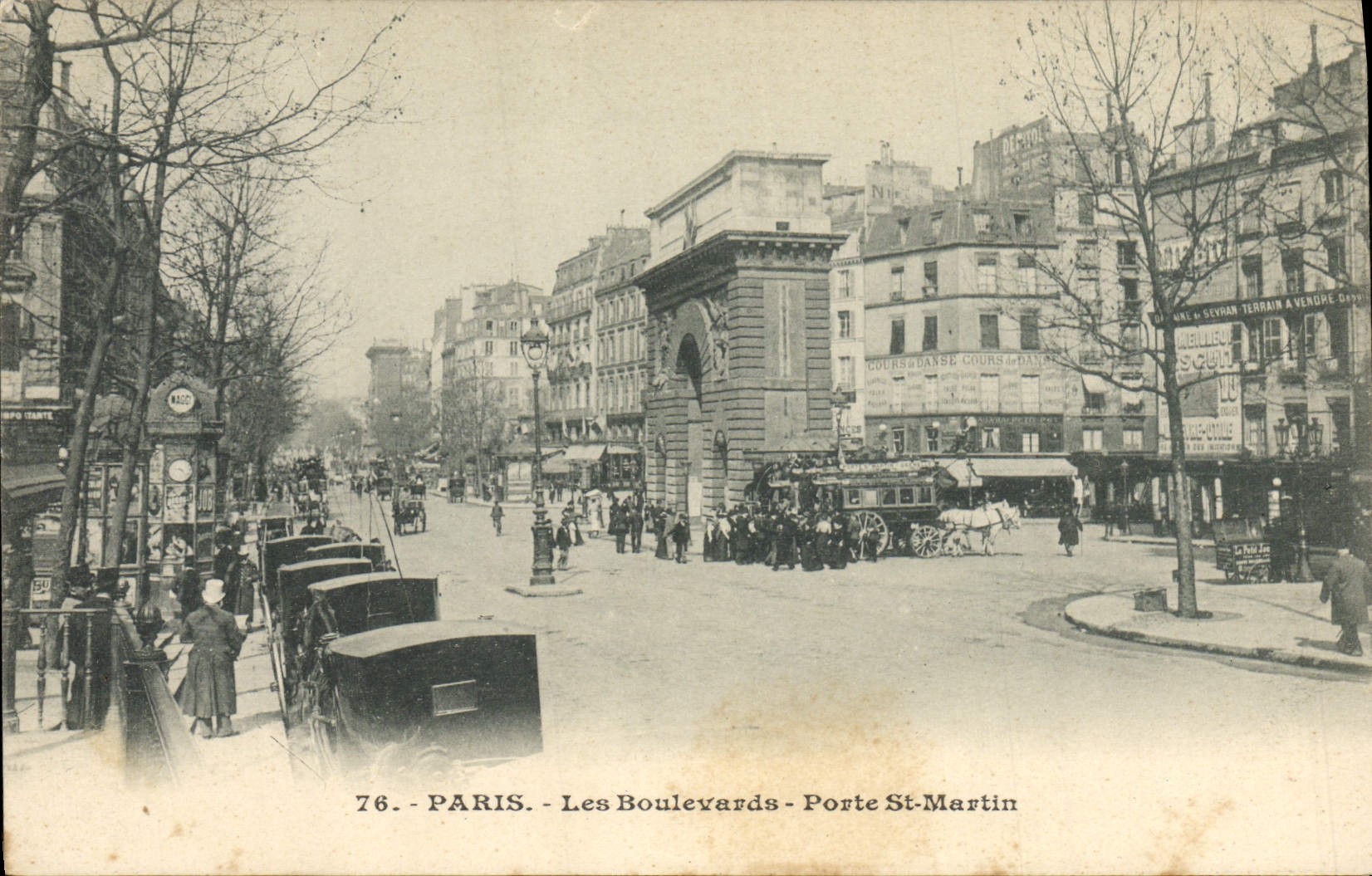 VINTAGE POSTCARD Paris the Boulevards Port St Martin