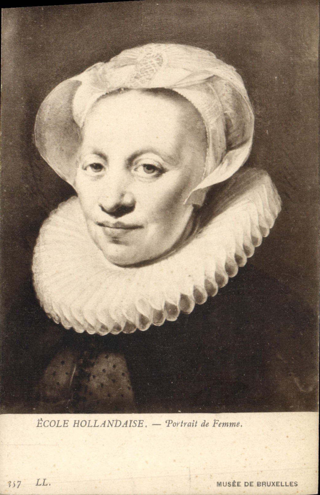 VINTAGE POSTCARD Dutch School Portrait Of Woman Museum of Brussels