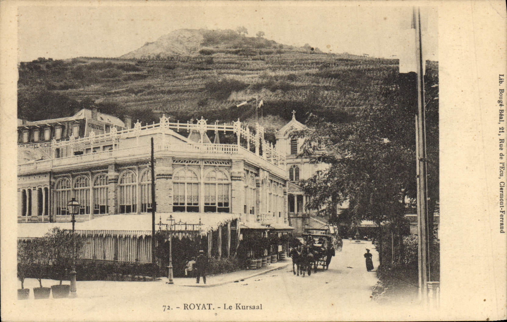 VINTAGE POSTCARD Royat Kursaal Diligence Horse