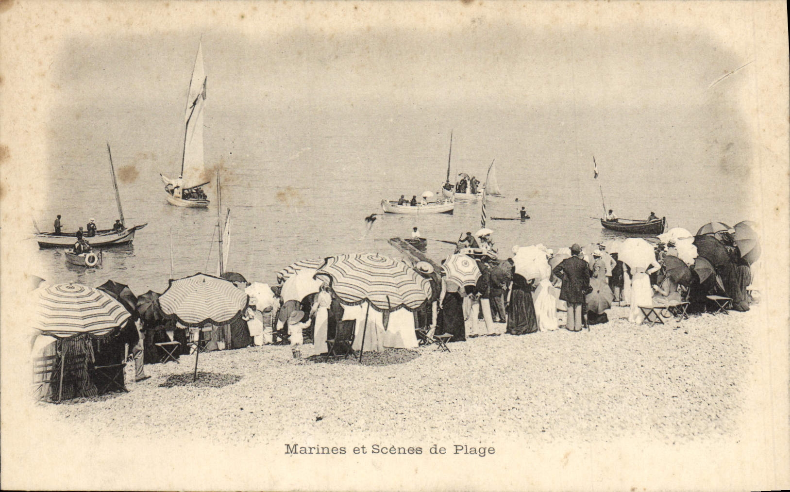 VINTAGE POSTCARD Marine And Scenes Of Beach Boats