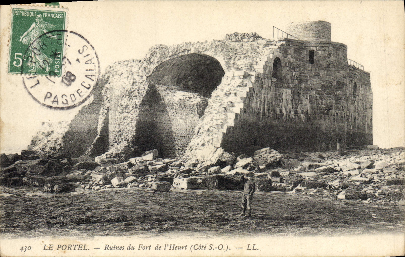 Ruinas de Portel de la POSTAL de la VENDIMIA Fort del De I' Heurt