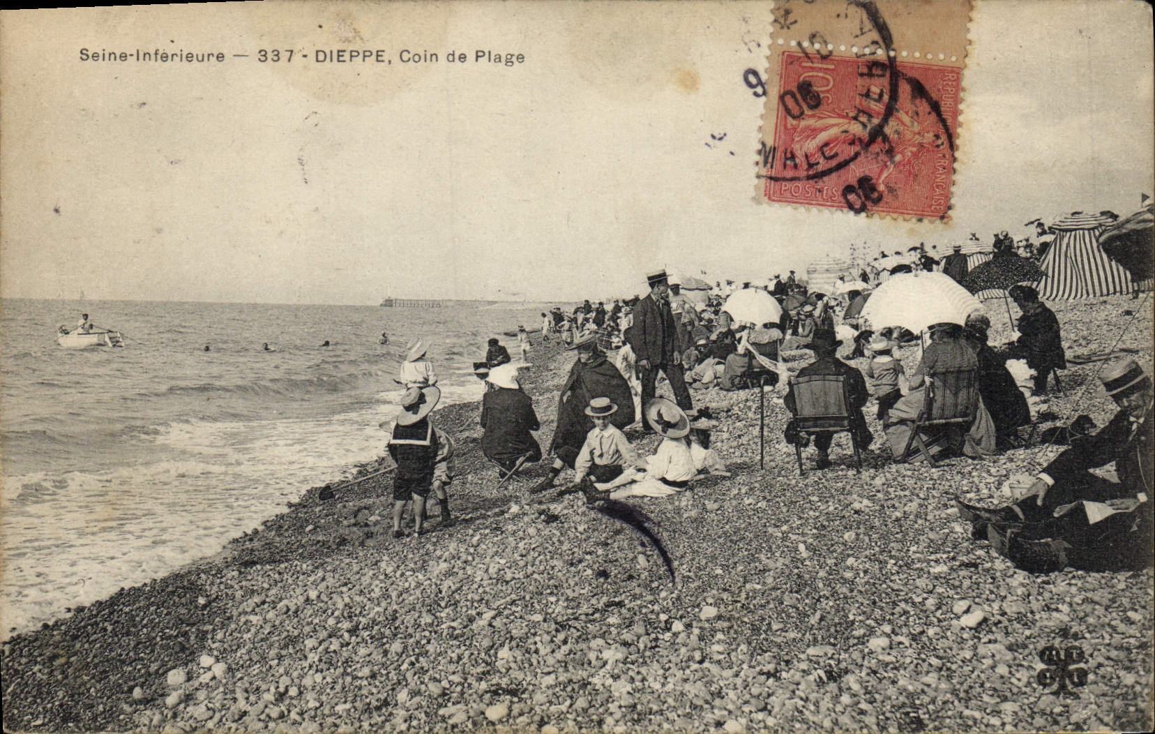 Esquina de Dieppe de la POSTAL de la VENDIMIA de la playa