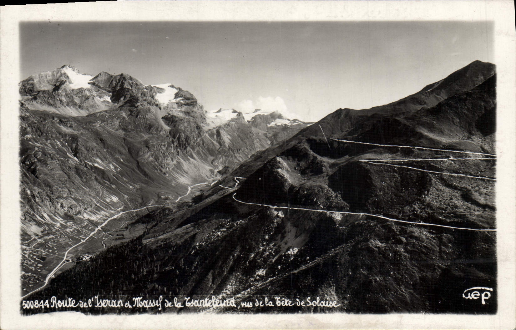 CPA Route De l'Iseran et massif Tete de Solaise Cachet PLM Section lyonnaise du CAF