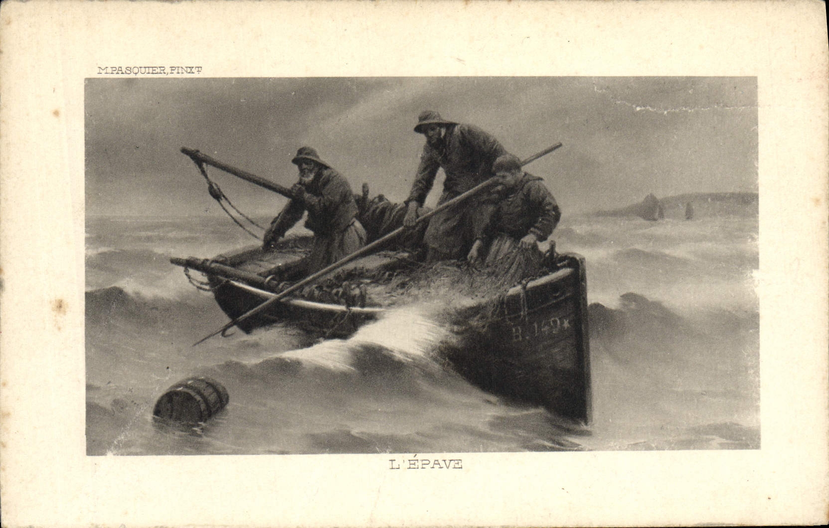 VINTAGE POSTCARD the Bateau wreck Fishes