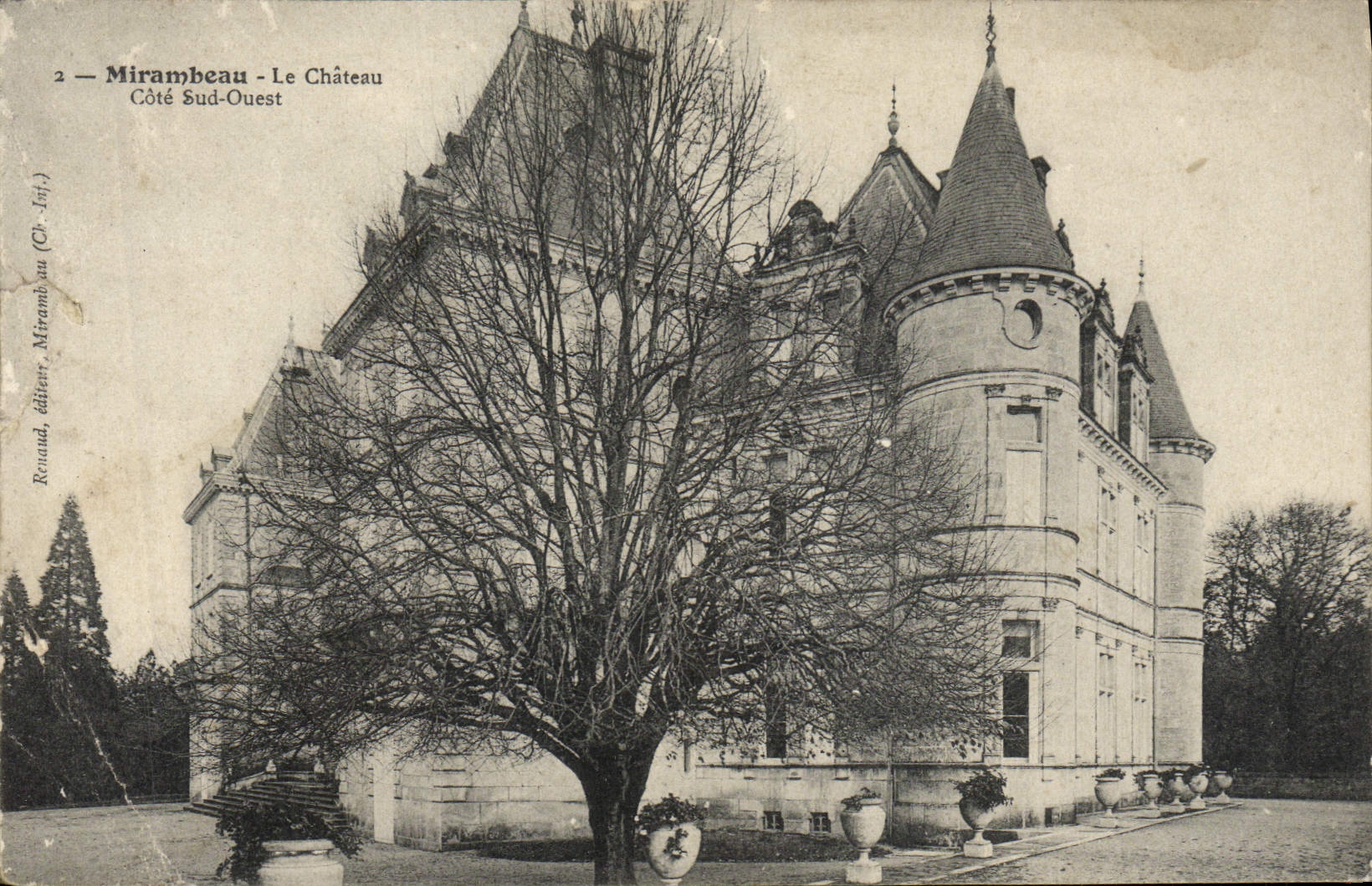 VINTAGE POSTCARD Mirambeau Western Southern the Cot Castle