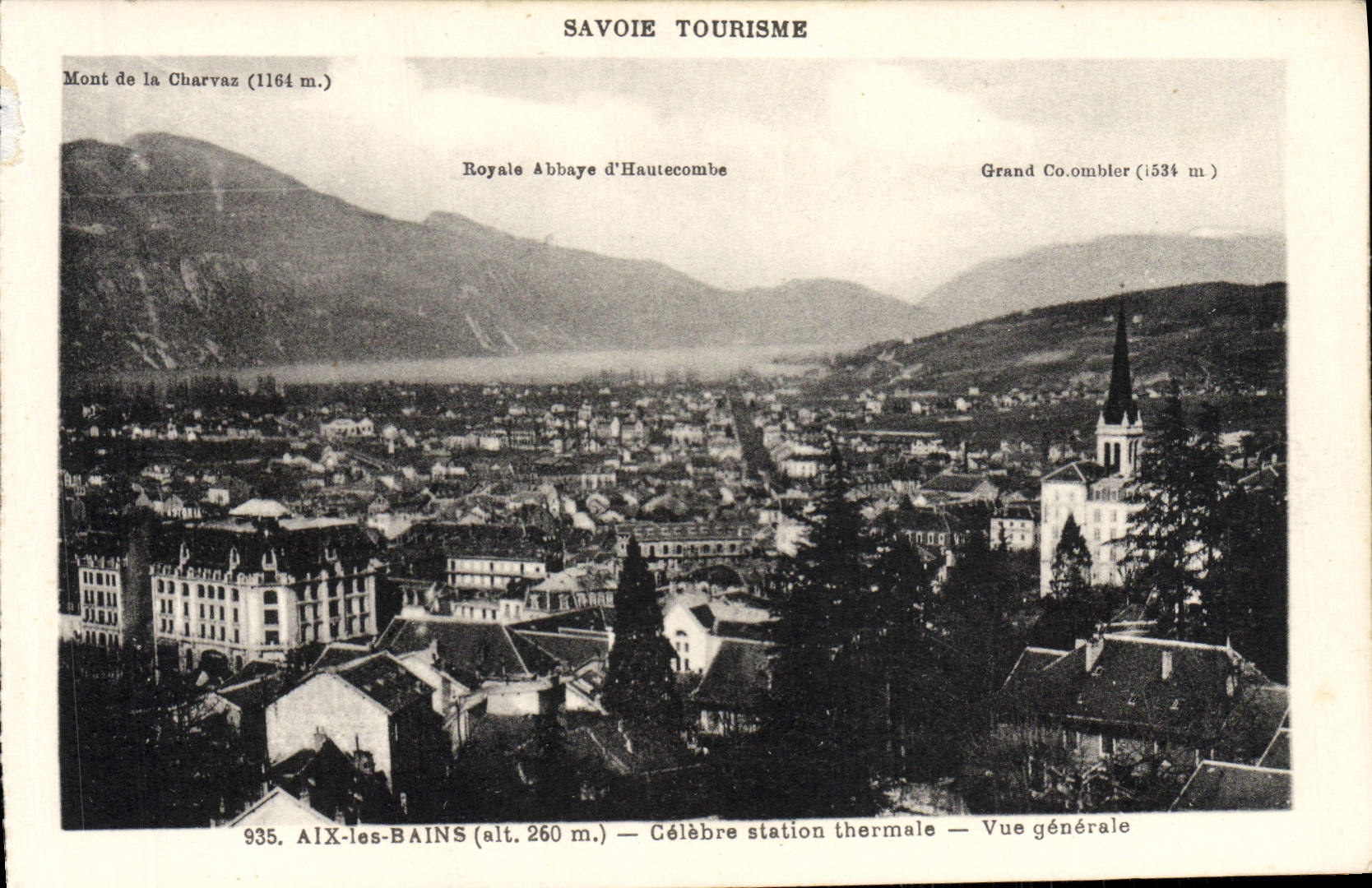VINTAGE POSTCARD Aix Les Bains Celebrates thermal spa View
