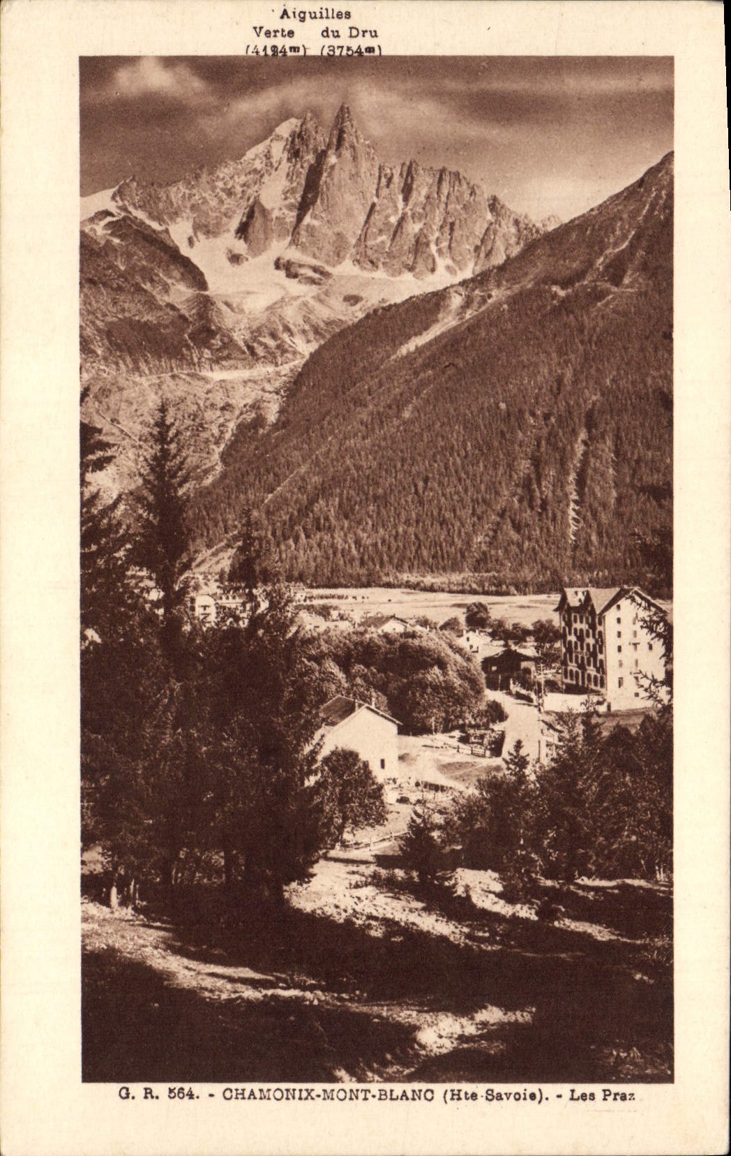 POSTAL Chamonix Mont Blanc Praz de la VENDIMIA