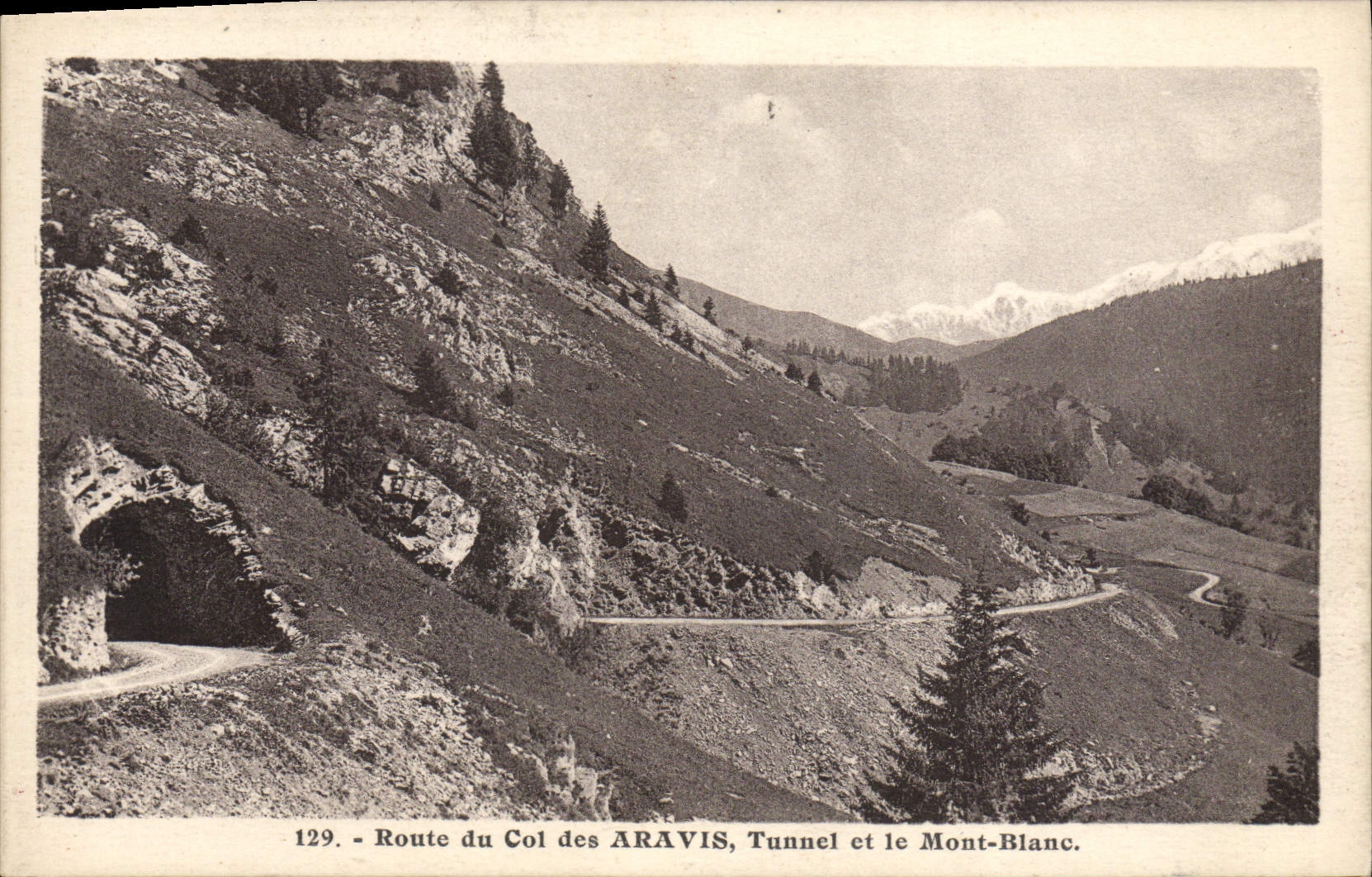 Camino de la POSTAL de la VENDIMIA del collar del túnel y de Mont Blanc de Aravis