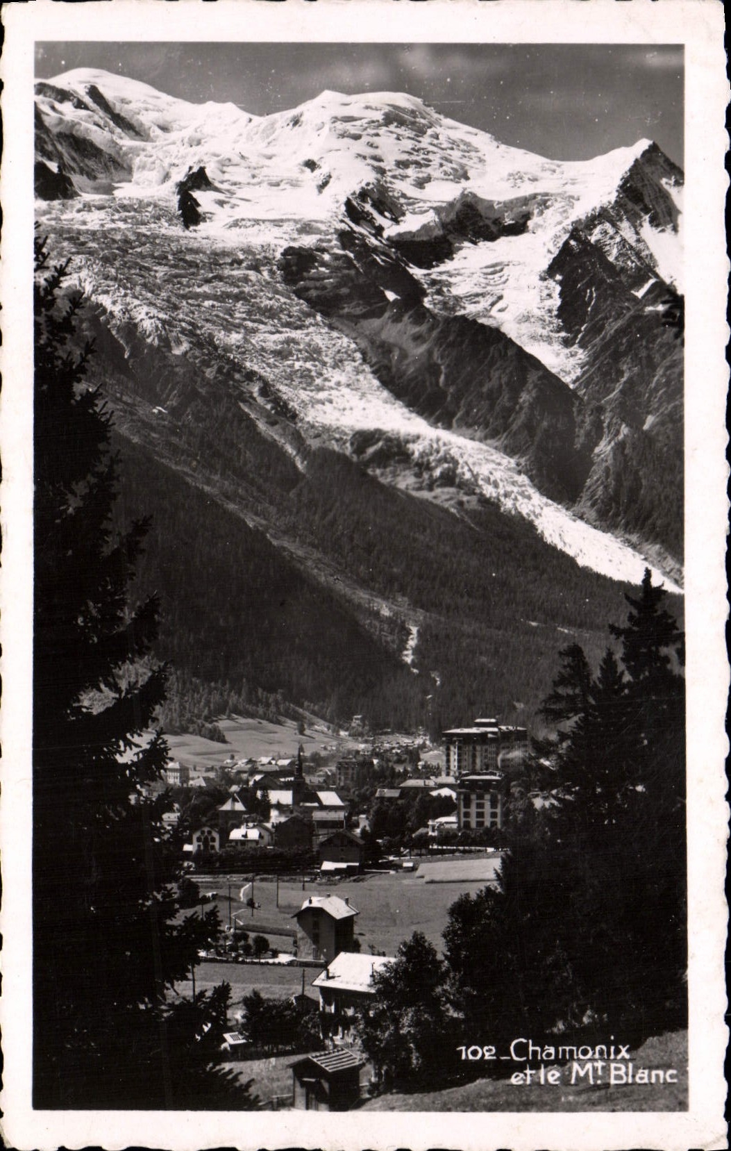 POSTAL Chamonix y la TA blanca de la VENDIMIA