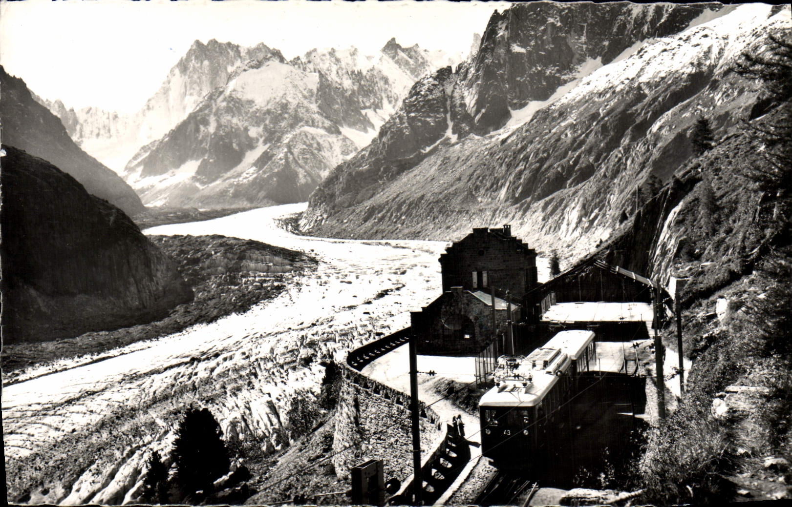 POSTAL MODERNA estación de Monteners y de Mer del tren del hielo