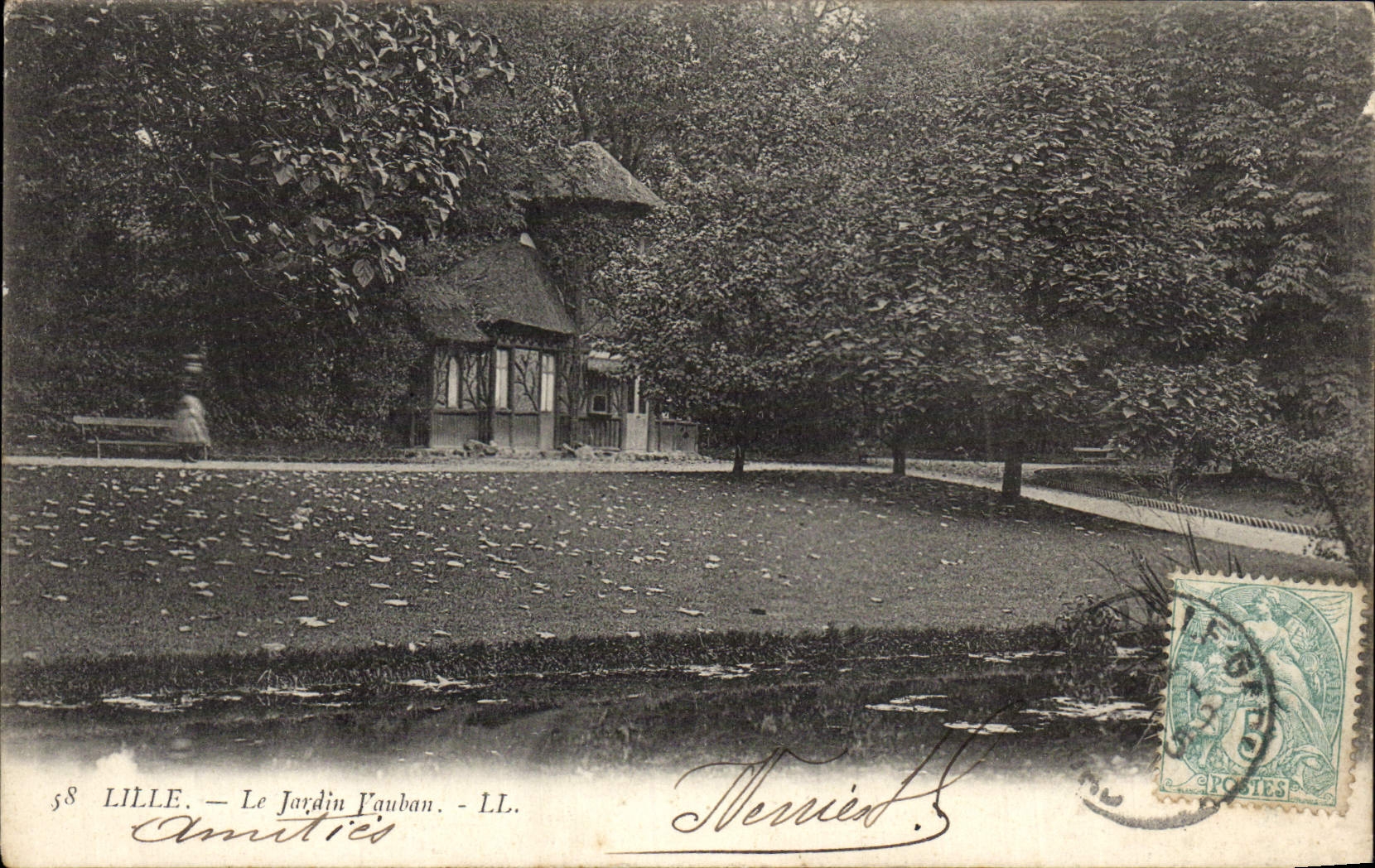 VINTAGE POSTCARD Lille the Vauban Garden