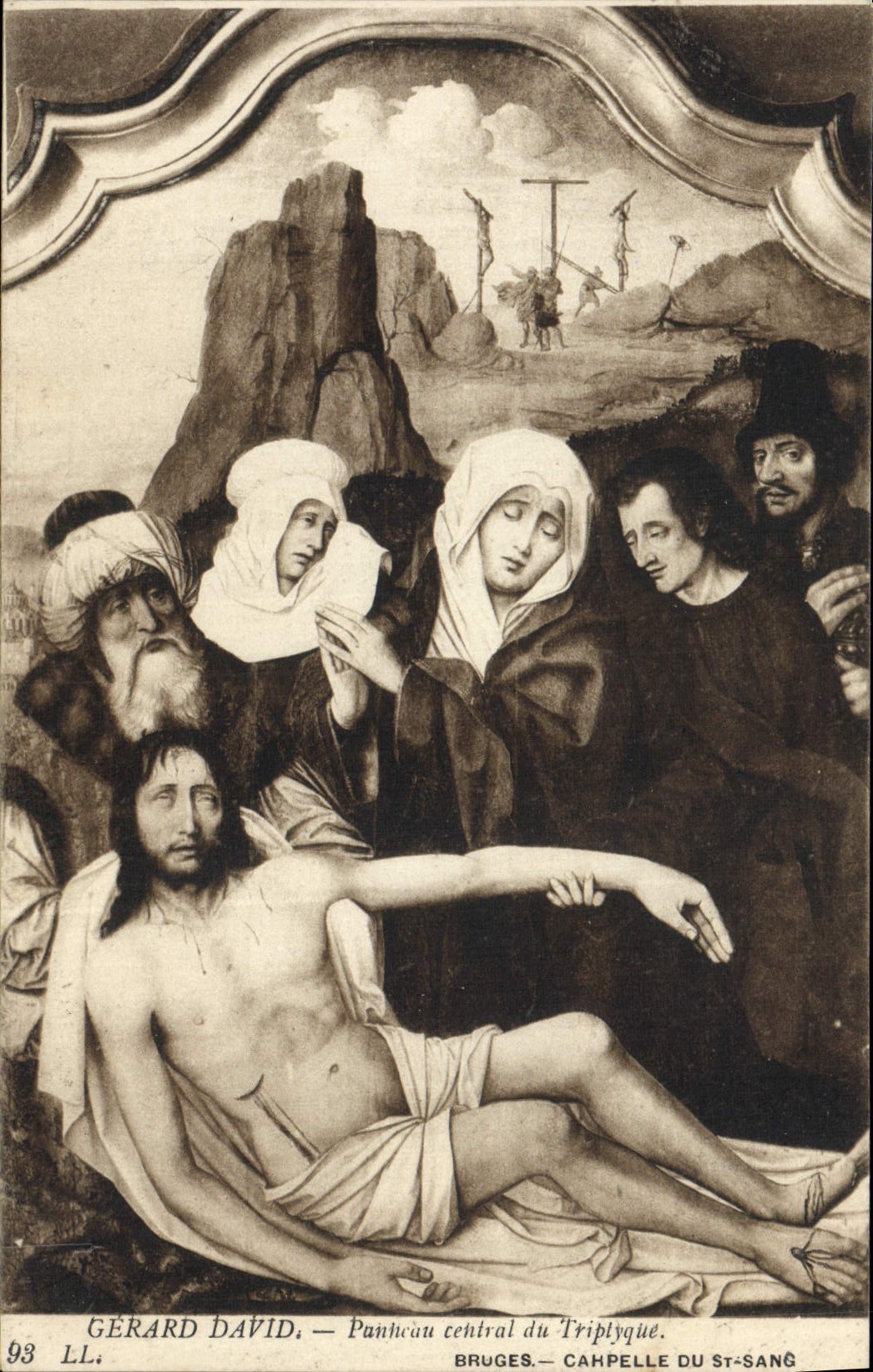 VINTAGE POSTCARD Gerald David Bruges Vault of St Blood central Panel of the triptych