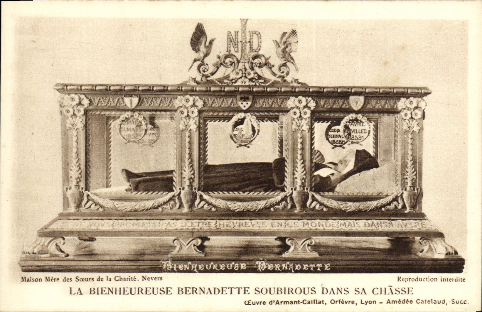 VINTAGE POSTCARD the Happy Bernadette Soubirous in her Hunting