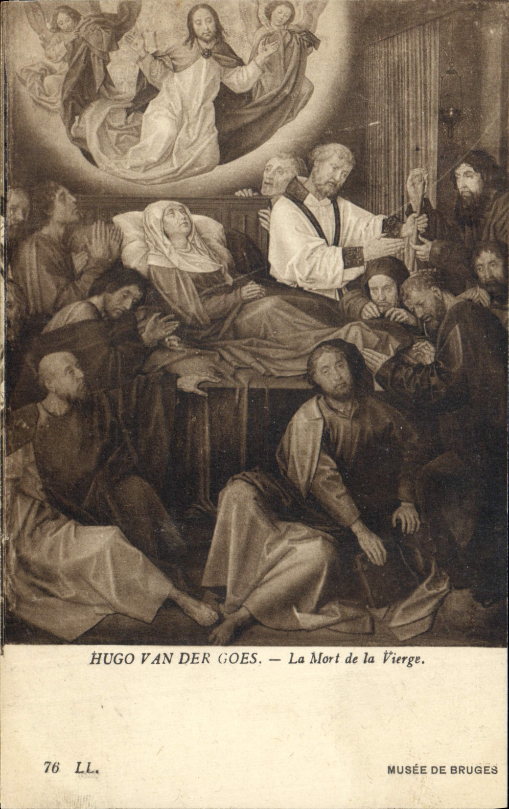 VINTAGE POSTCARD Hugo van der Goes the Death of the Virgin Museum of Bruges