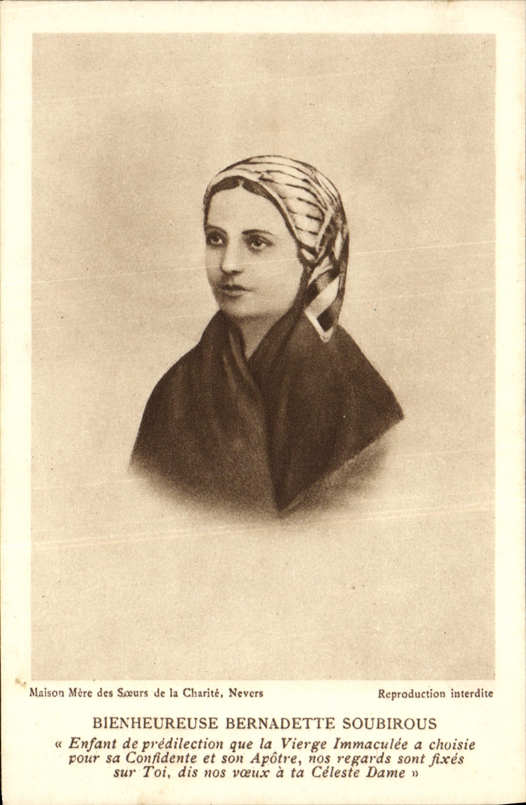 POSTAL de la VENDIMIA la Bernadette feliz Soubirous Nevers