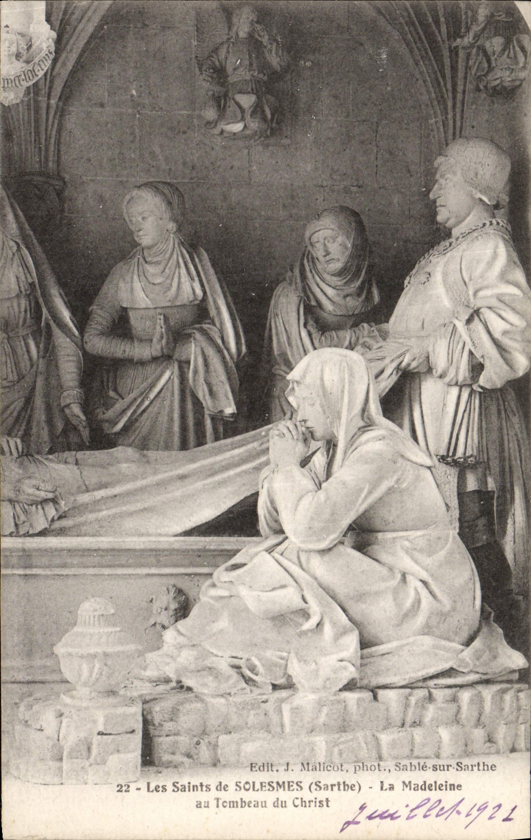 VINTAGE POSTCARD Saints of Solesmes the Madeleine to the tomb of Christ