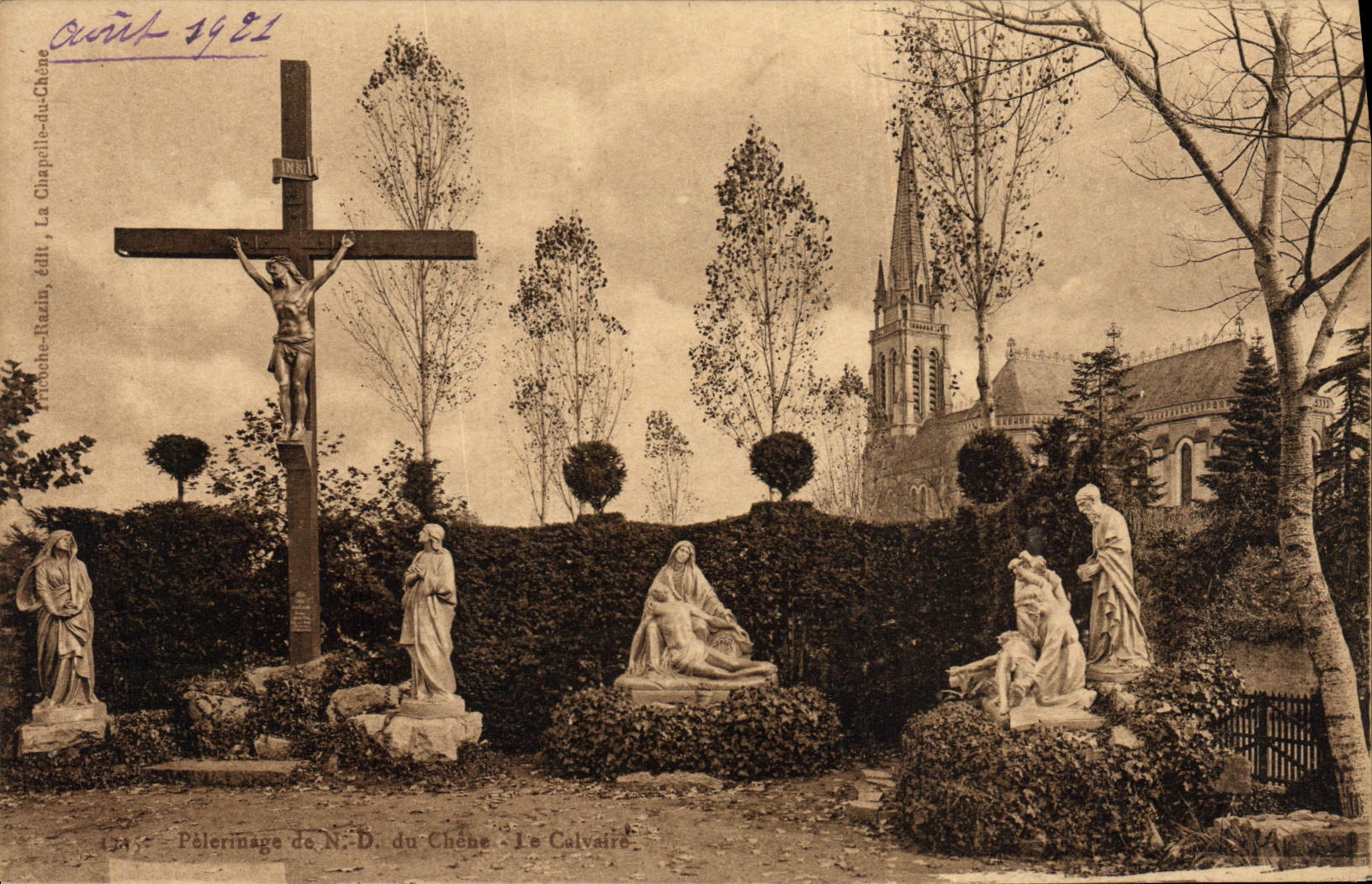 VINTAGE POSTCARD Pilgrimage of Notre Dame of the Oak the martyrdom