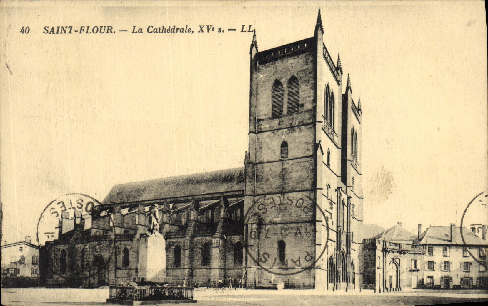 VINTAGE POSTCARD St Flour the Cathedral