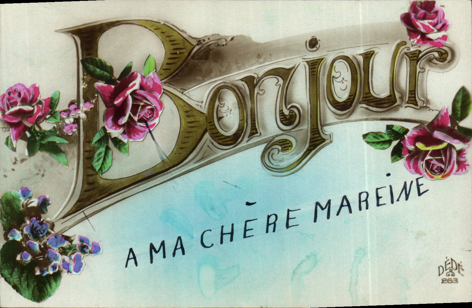 VINTAGE POSTCARD my Dear Mareine has