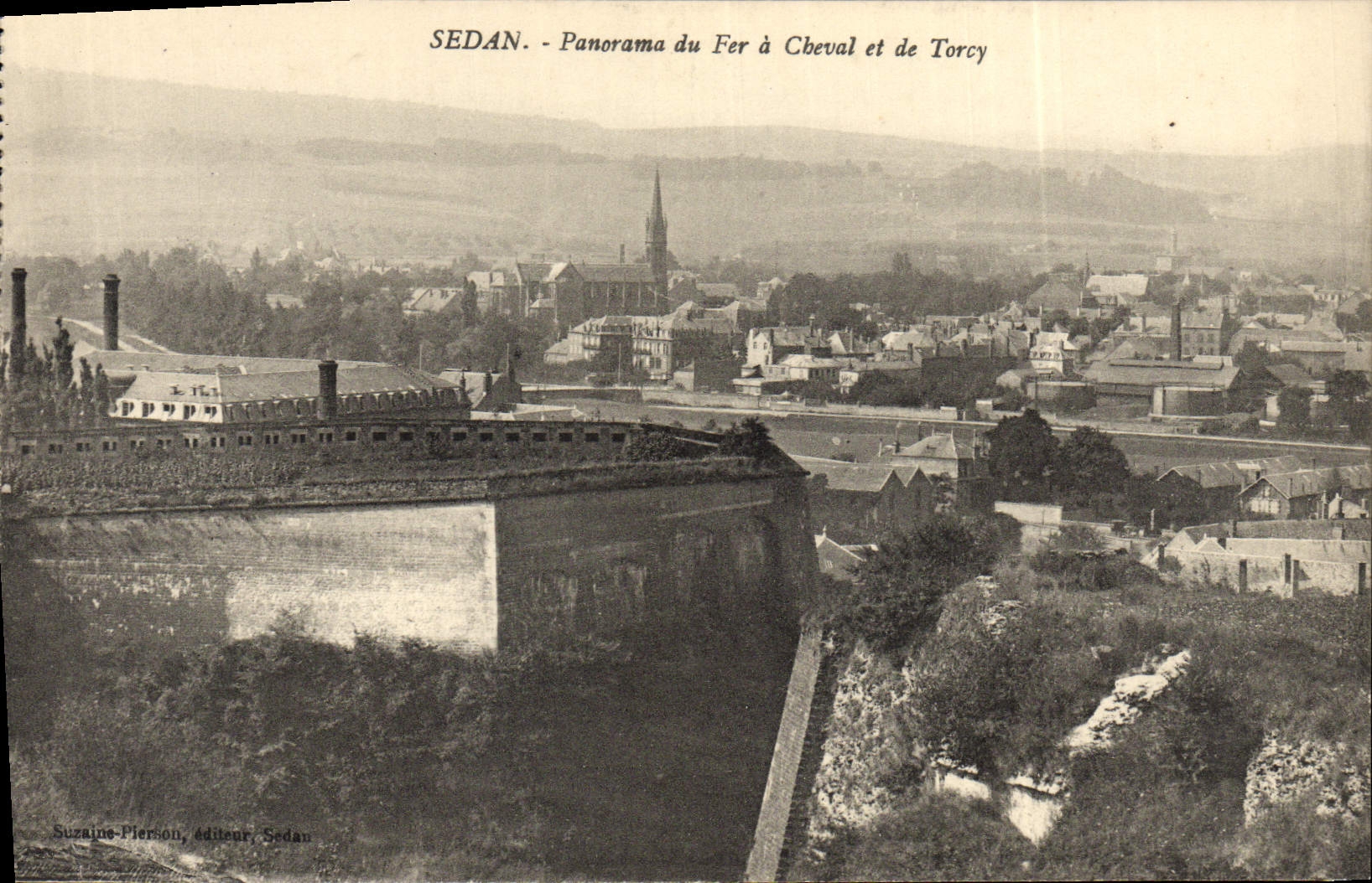 Silla de manos Panorma de la POSTAL de la VENDIMIA de la herradura y de Torcy