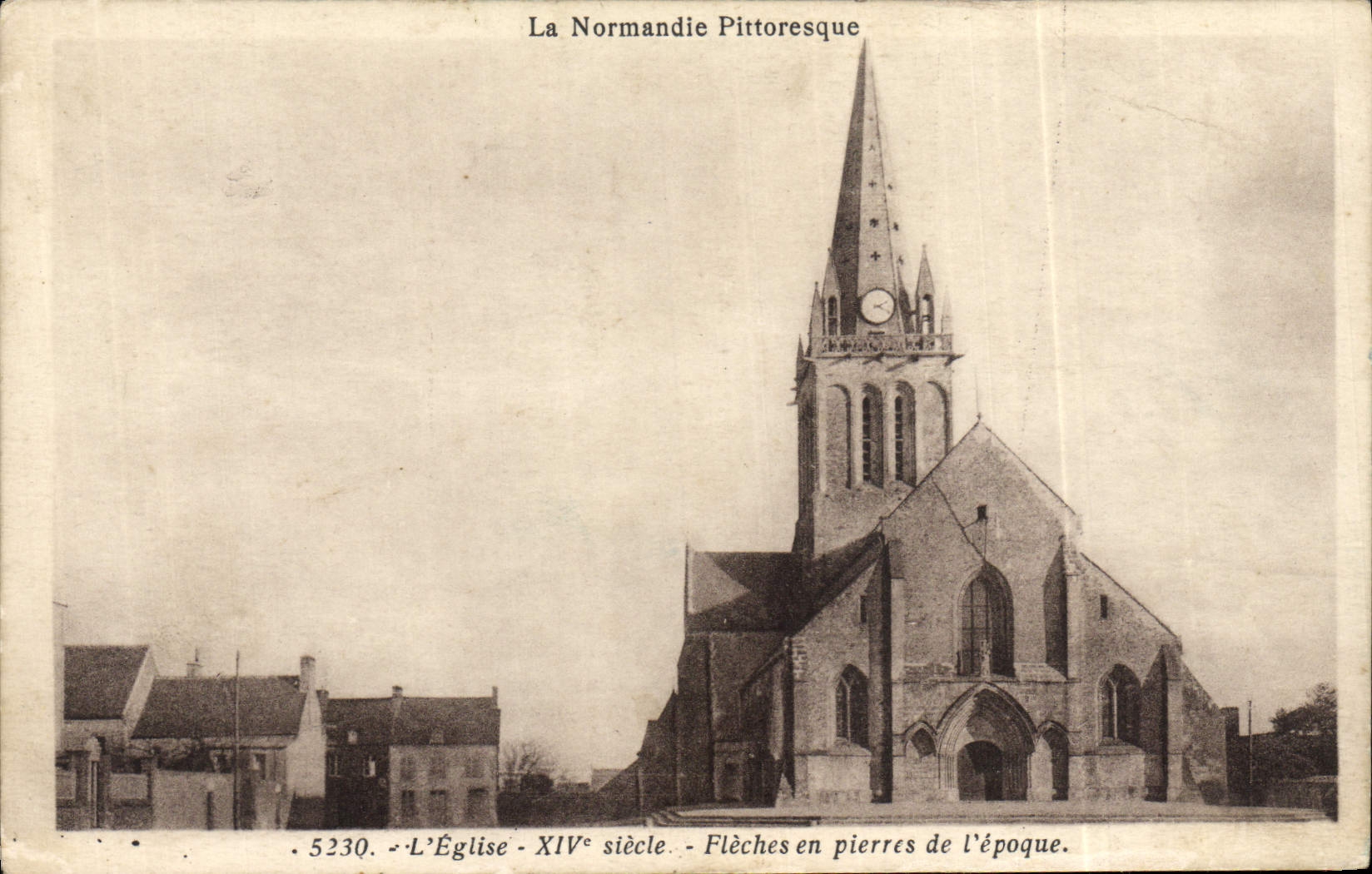 VINTAGE POSTCARD Normandy the church Arrows out of stone of the time