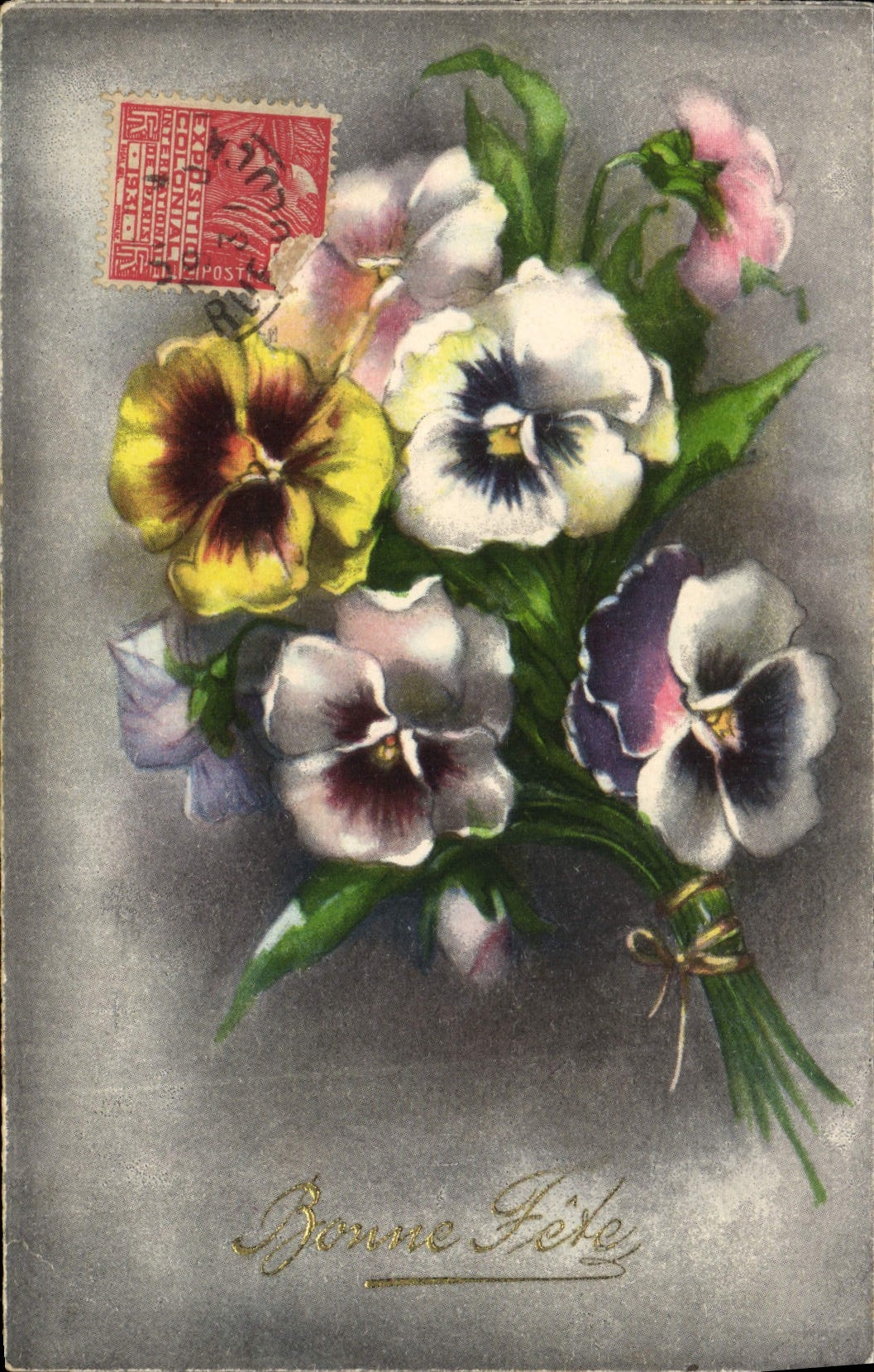 CPA Fantaisie Fleurs Bonne Fete