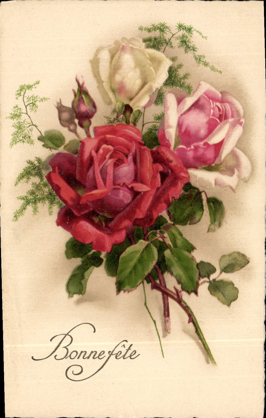 CPA Fantaisie Fleurs Bonne Fete