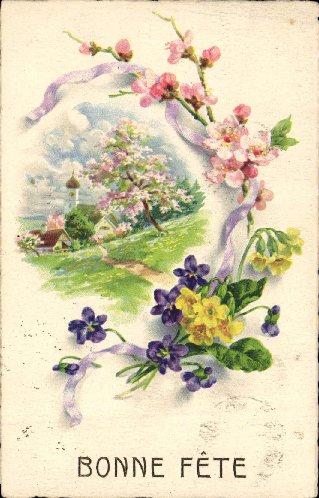 CPA Fantaisie Bonne Fete Fleurs 