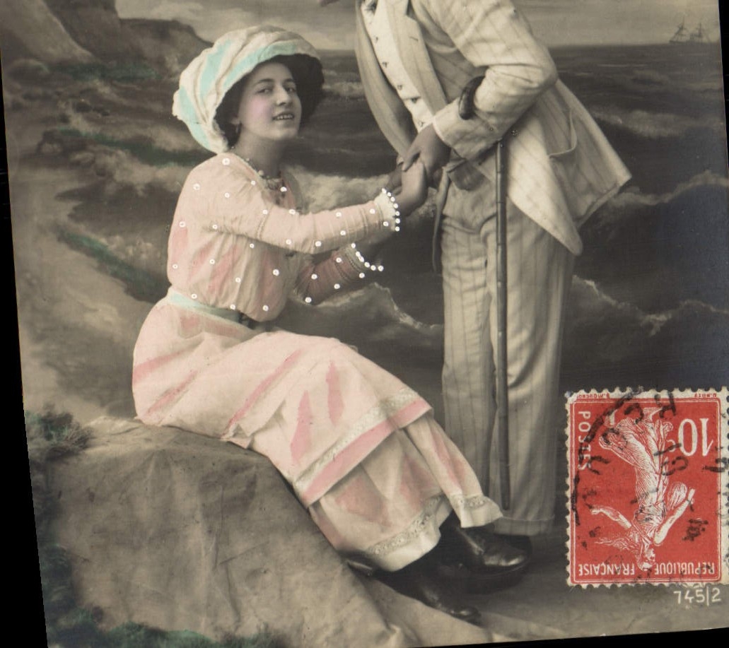 VINTAGE POSTCARD Fantasy Woman Man Child