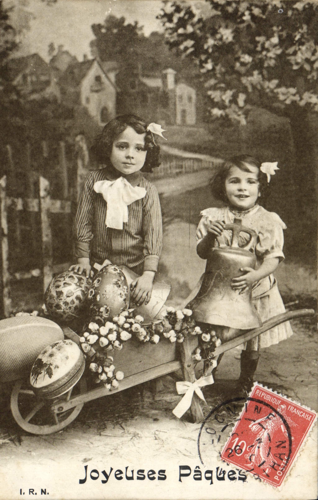 VINTAGE POSTCARD Fantasy Happy New Year Easter Children