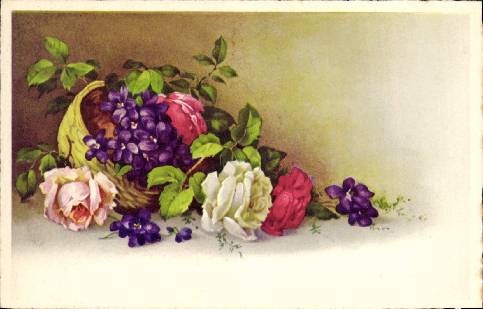 CPA Fantaisie Fleurs