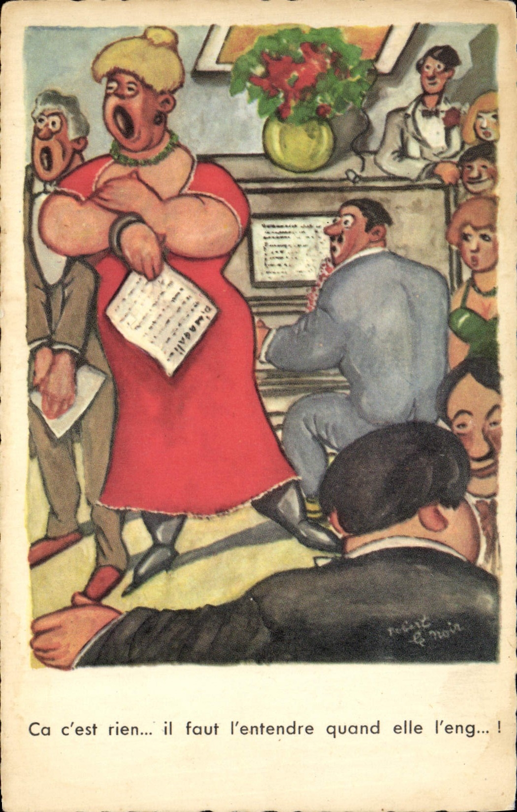 VINTAGE POSTCARD Fantasy Ca it estg nothing Song pioano