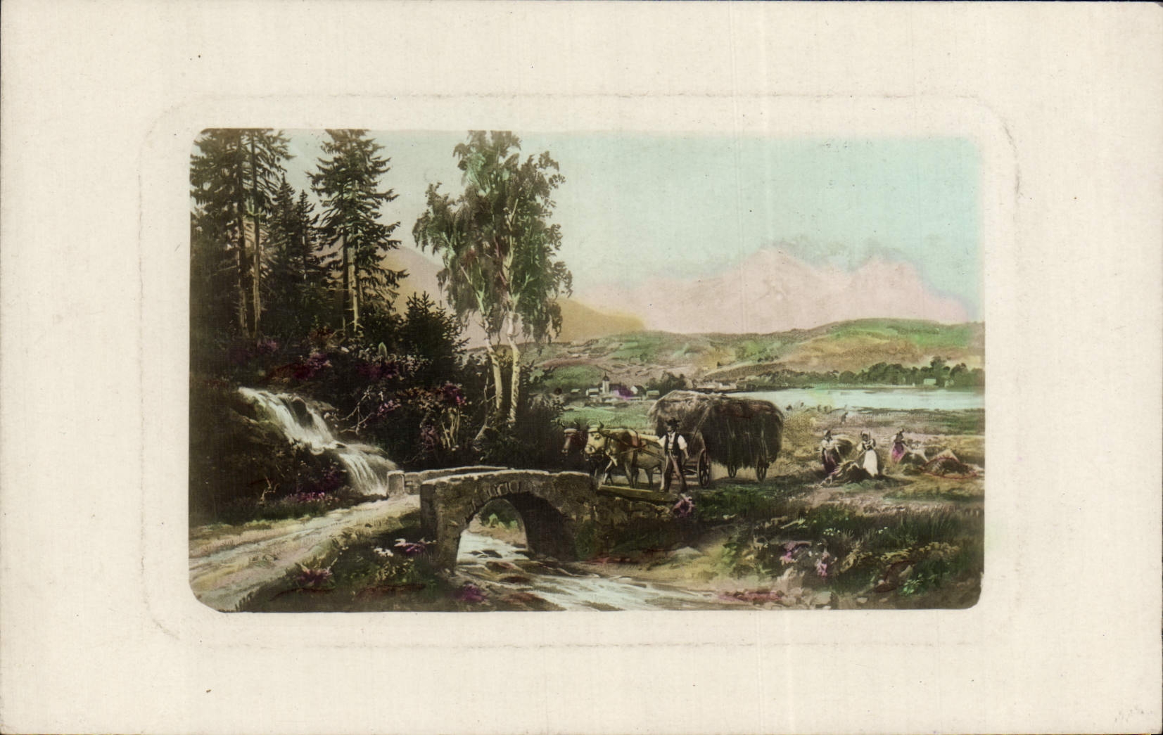 CPA Attelage Boeufs 
