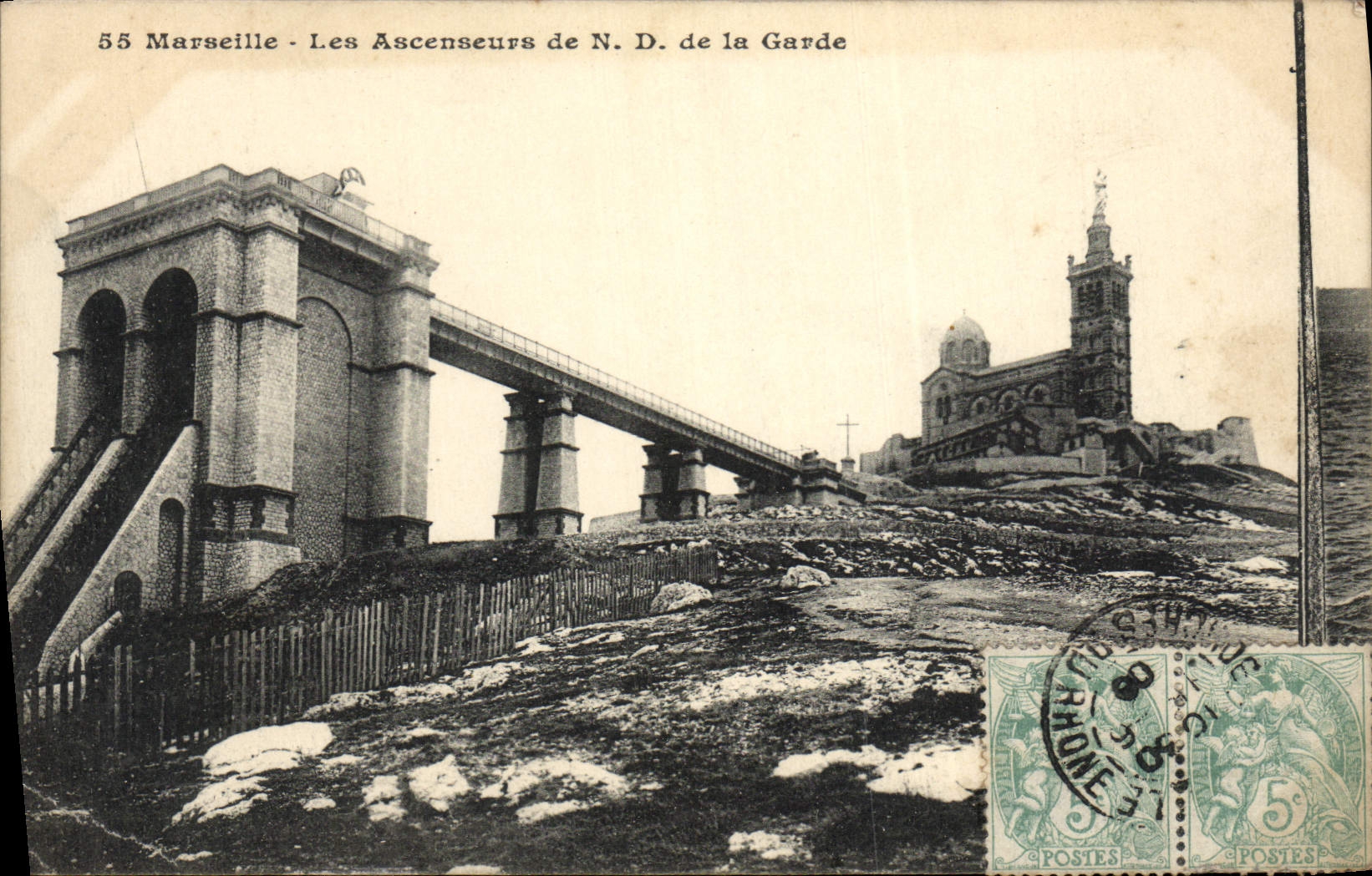 CPA Marseille Les ascenseurs de ND de la GArde