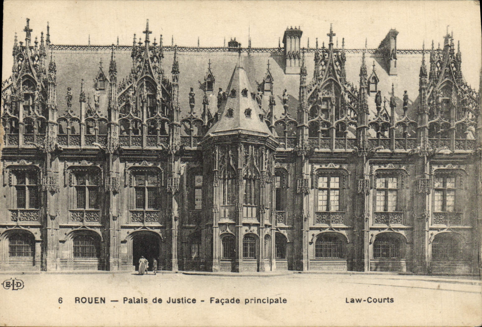 VINTAGE POSTCARD Rouen Law courts Principal Frontage
