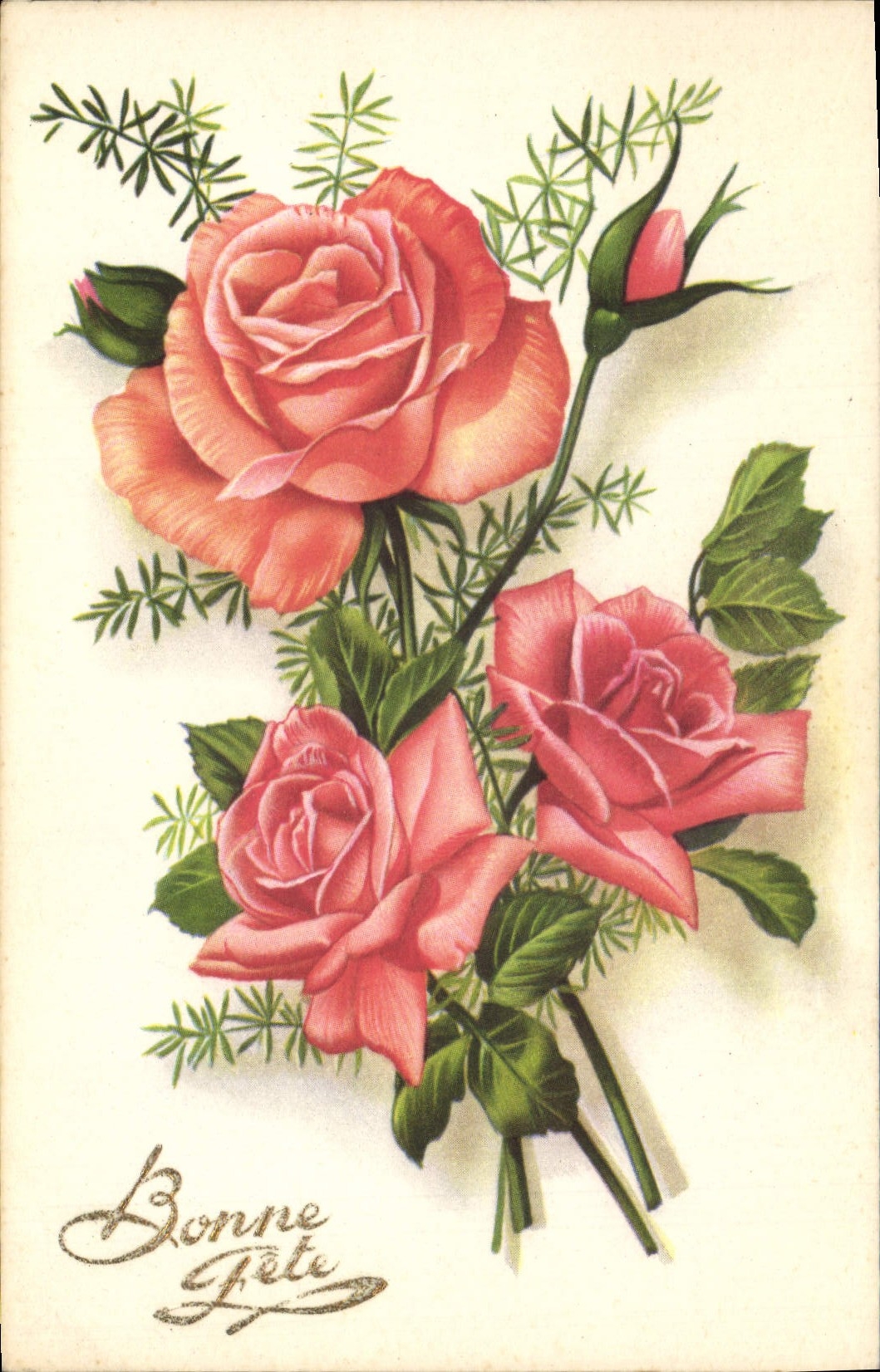 CPA Fantaisie Fleurs Bonne Fete