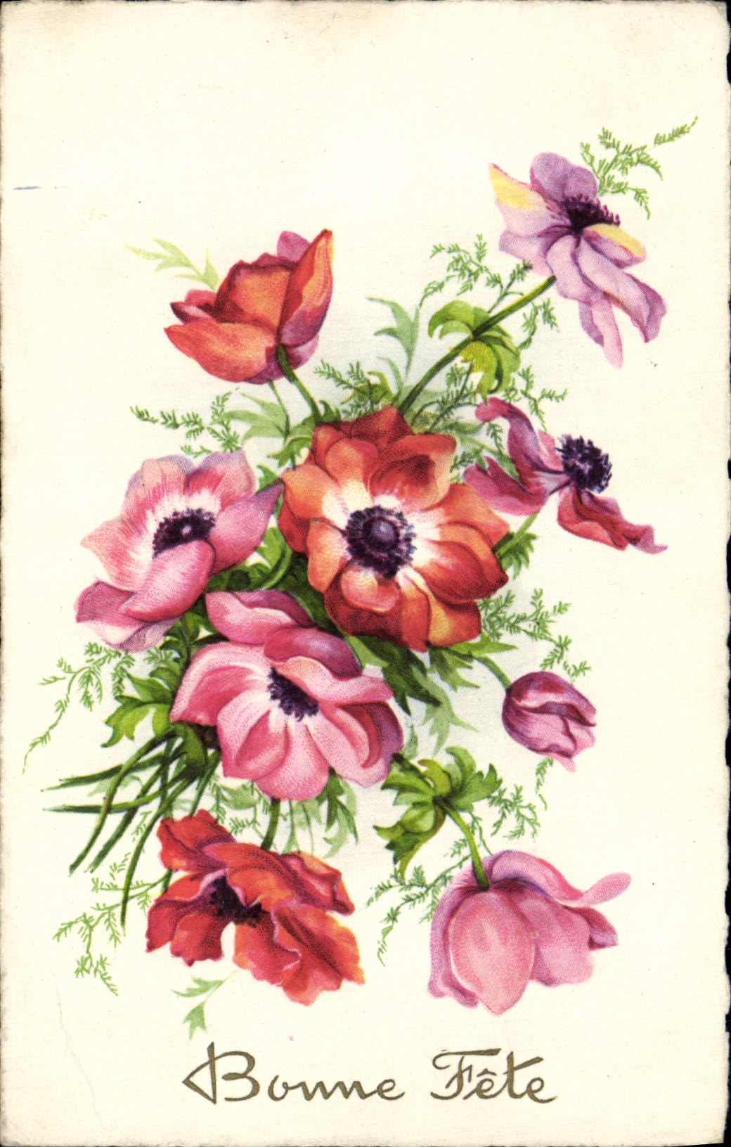 CPA Fantaisie Fleurs Bonne Fete