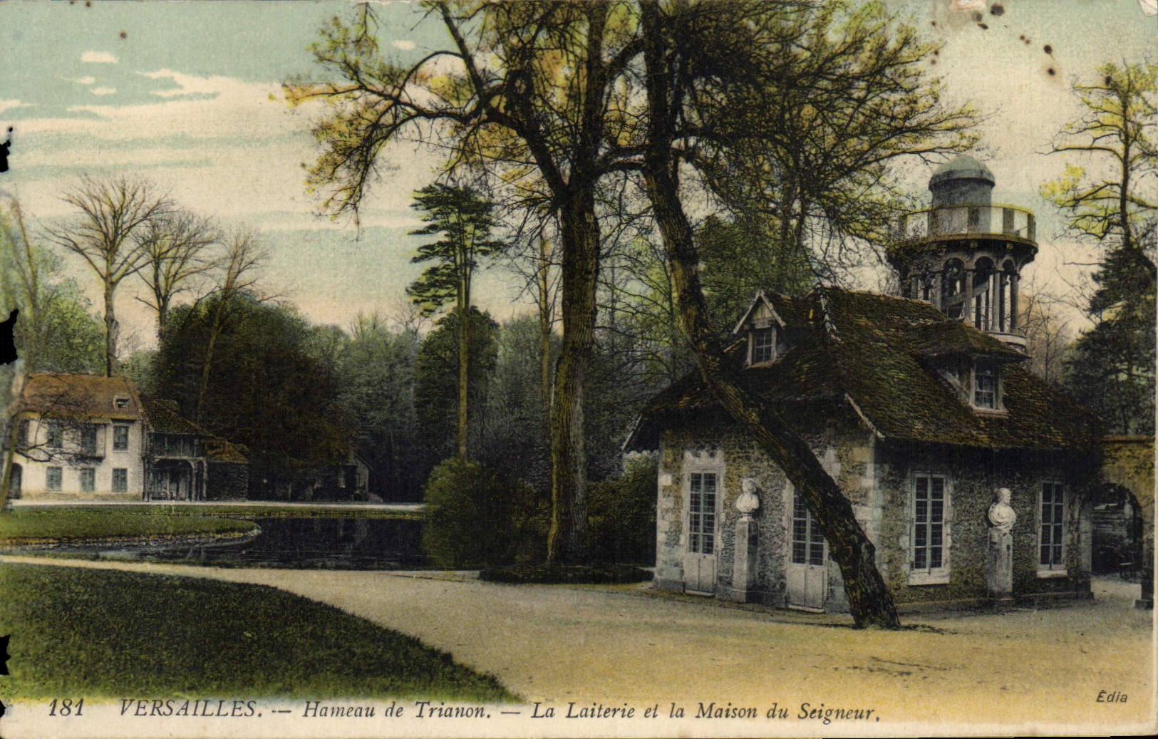 VINTAGE POSTCARD Versailles Hamlet of Trianon Dairy and the house of the lord