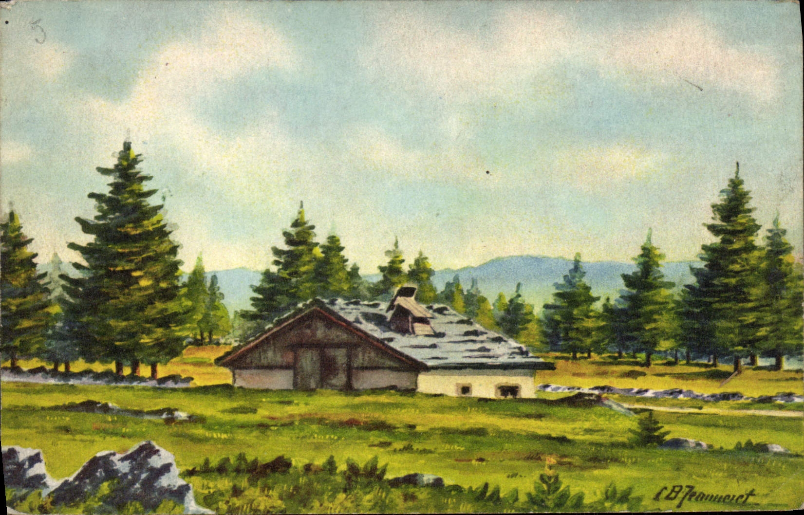 VINTAGE POSTCARD Fantasy House in the mountain pastures