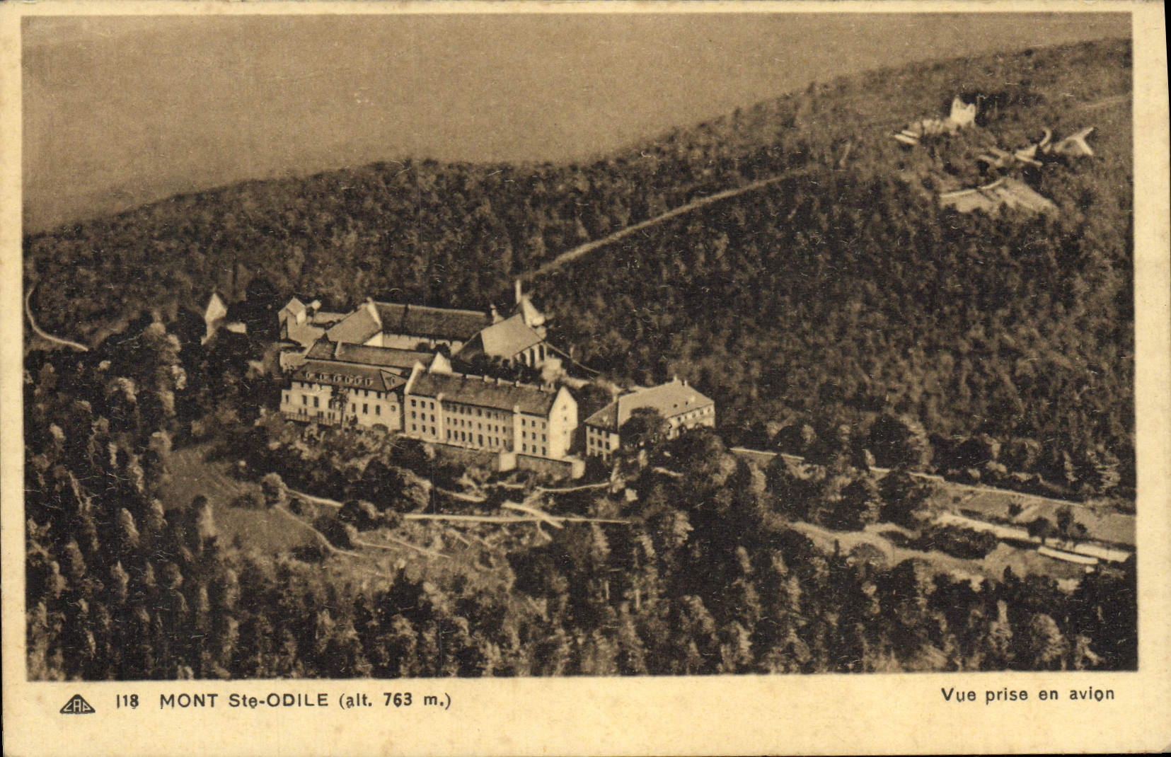 VINTAGE POSTCARD Mont Saint Odile Seen from in the plane