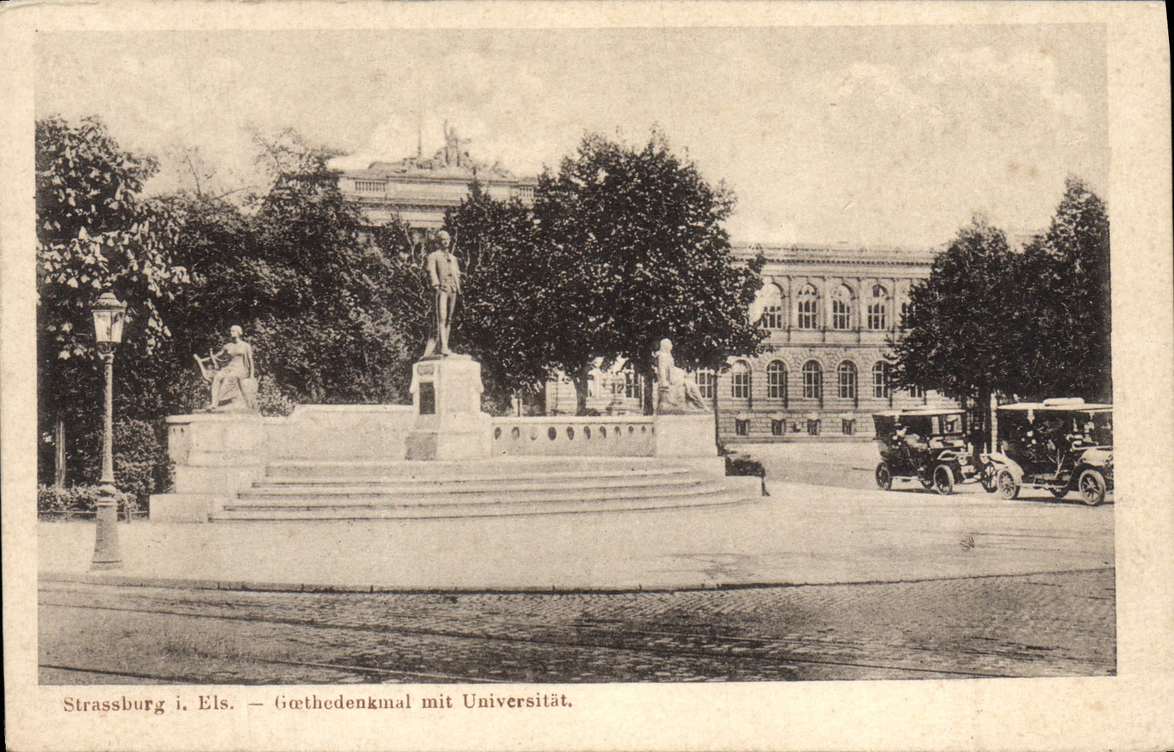 MIT Universitat de Strassburg Goethedenkmal de la POSTAL de la VENDIMIA