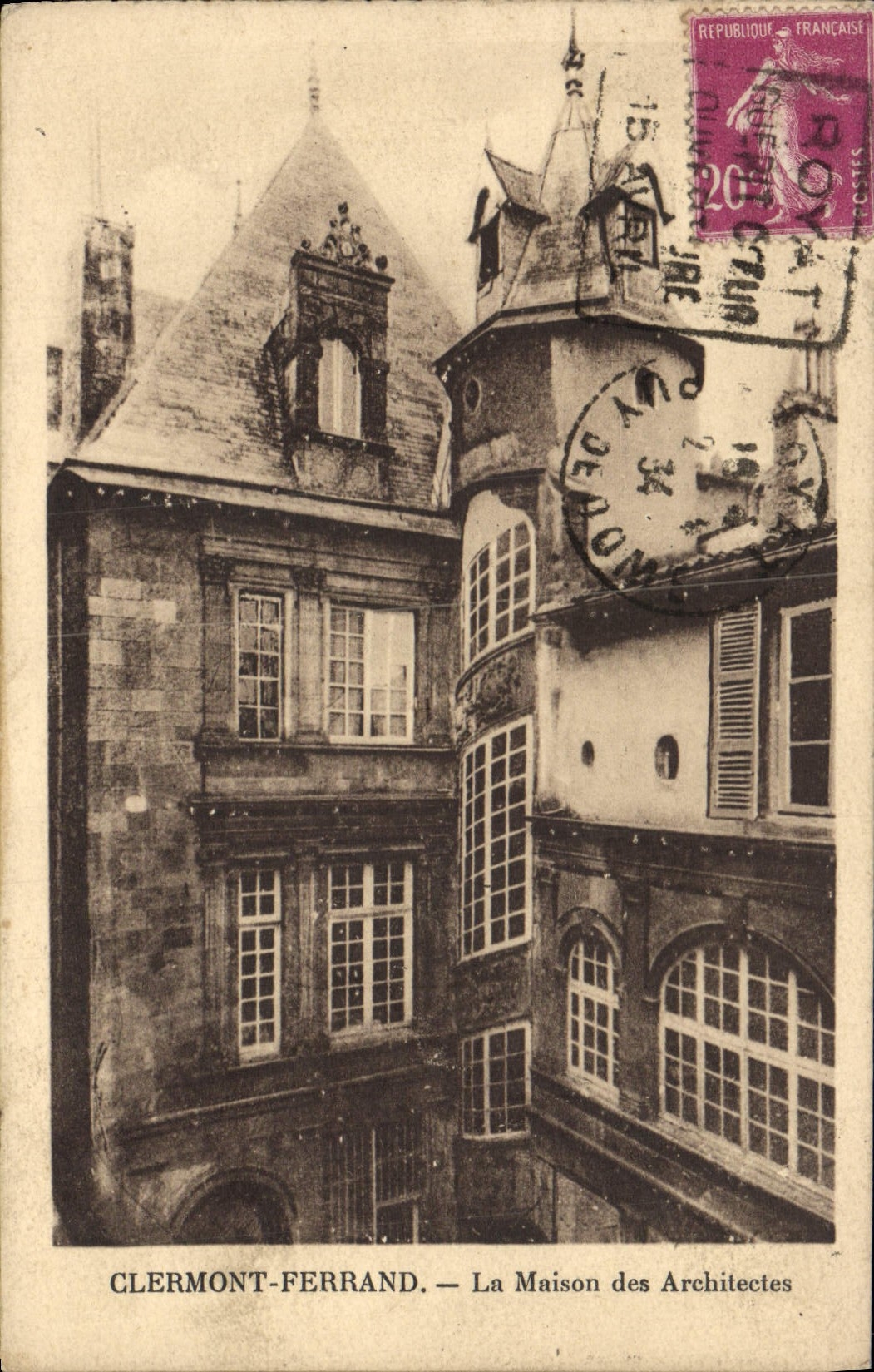 POSTAL Clermont-Ferrand de la VENDIMIA la casa de los arquitectos